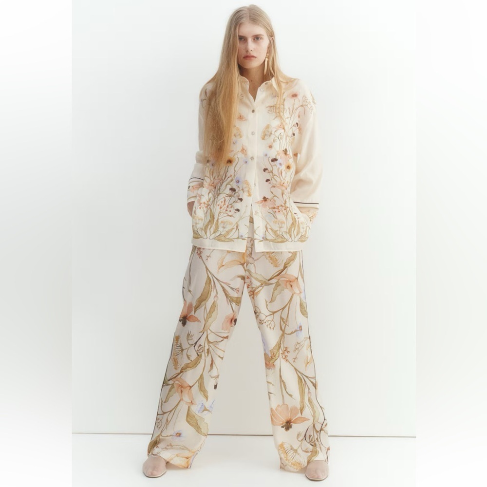 NWT H&M FLORAL-MOTIF SHIRT & PANTS